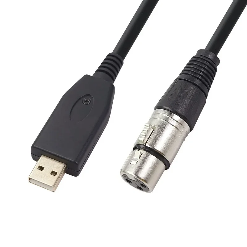 Convertisseur de lien USB mâle vers XLR femelle, câble de Microphone de 2M 3M, adaptateur de cordons Audio de Studio