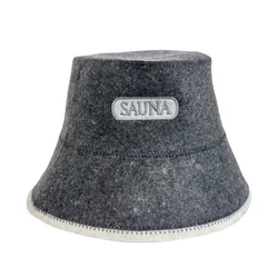 Wool felt sauna bucket hat for Russian Banya sauna hat gray for men and women