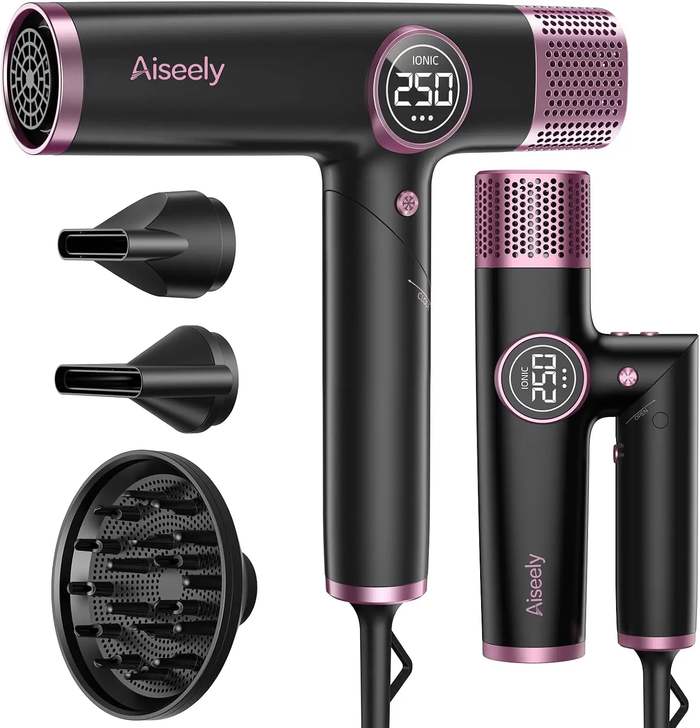 1800W Ionic Hair Dryer, Dual-Voltage Blow Dryer Designed for Fast Drying