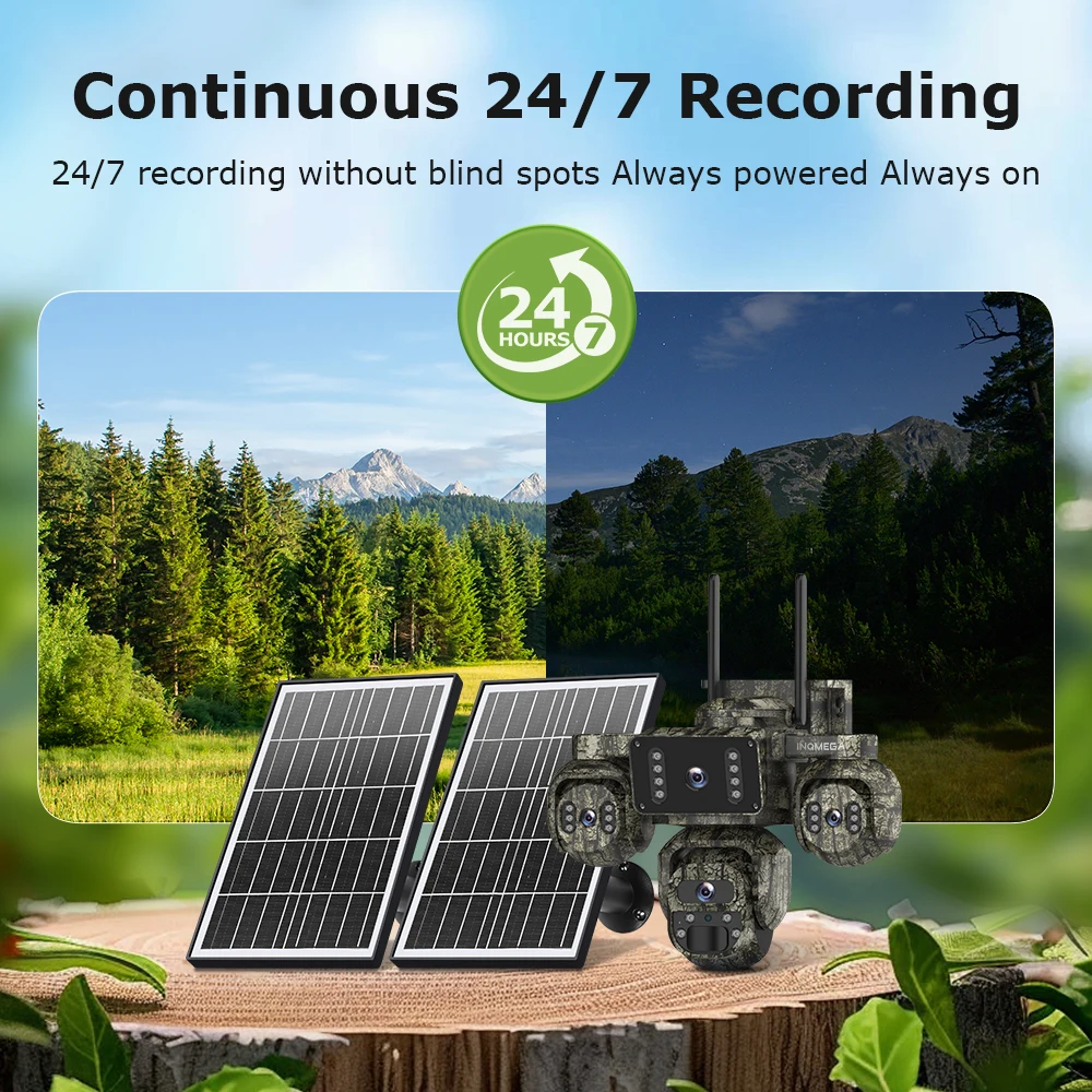 Solar Outdoors Camera 4G/WIFI 20MP 4-screen all-day recording PIR Human Detect Waterproof Night Vision CCTV Security Protection