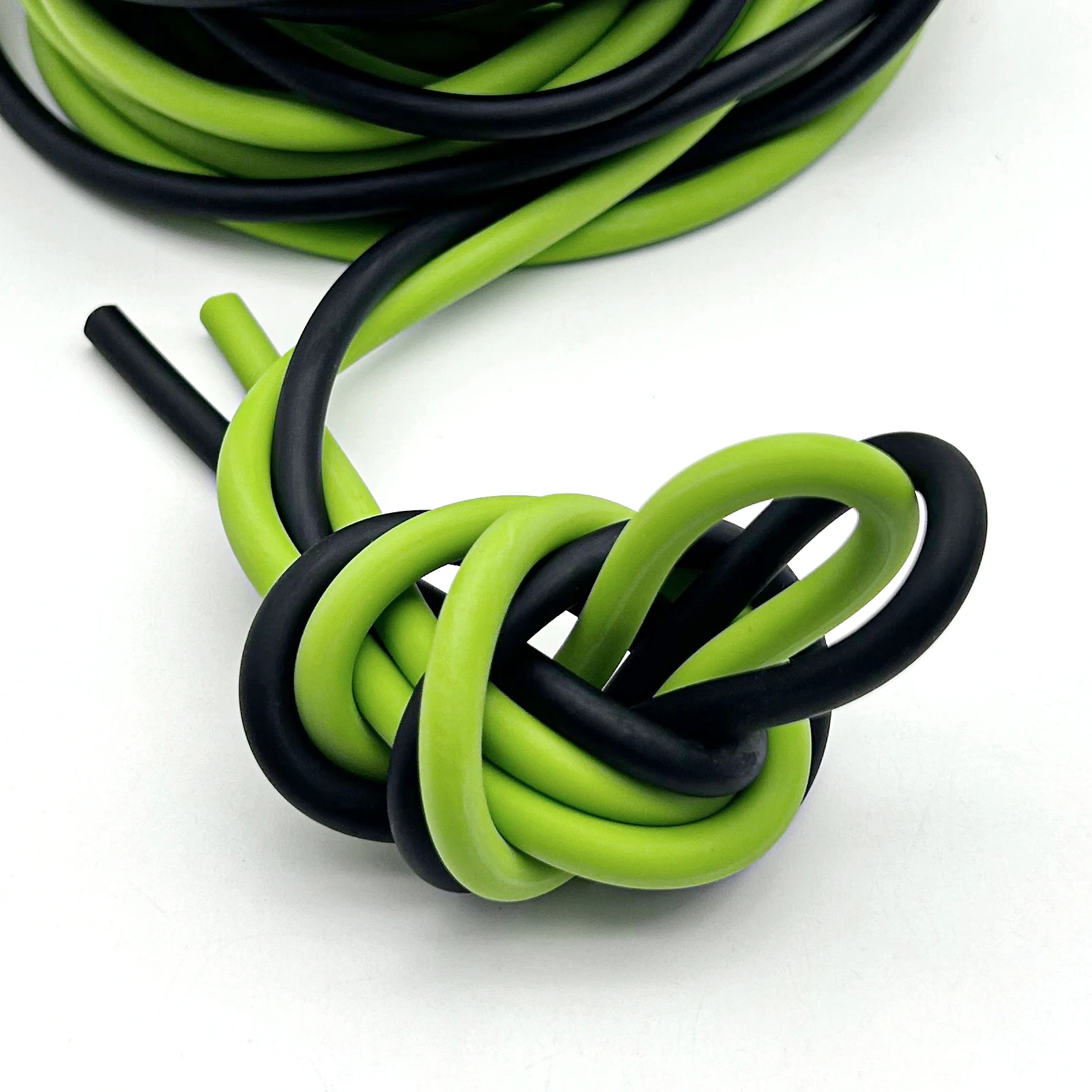 Diameter 6mm Black/Bright Green Solid Latex Rubber Cord High Elasticity Round Latex Strip for Fitness Slingshot Handmade DIY