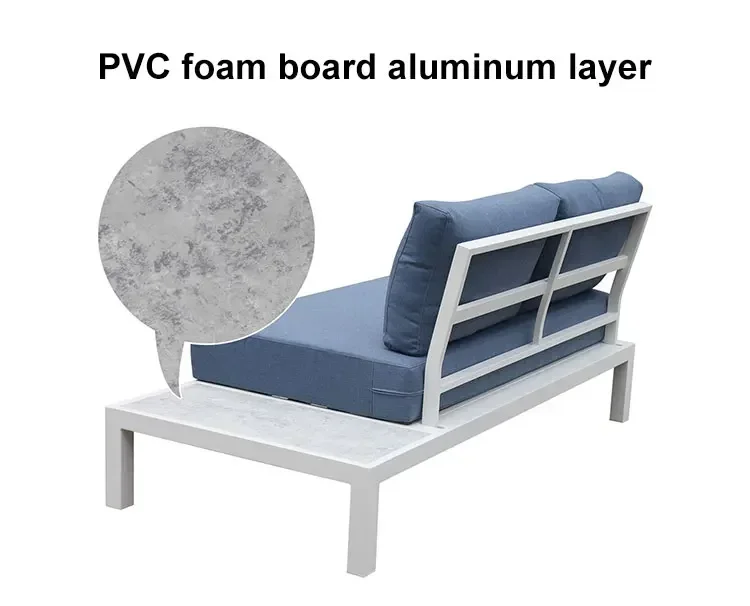 

Commercial Modern Sectional Outdoor Sofa Set White Aluminum Platform Lounges Garden Furniture Set