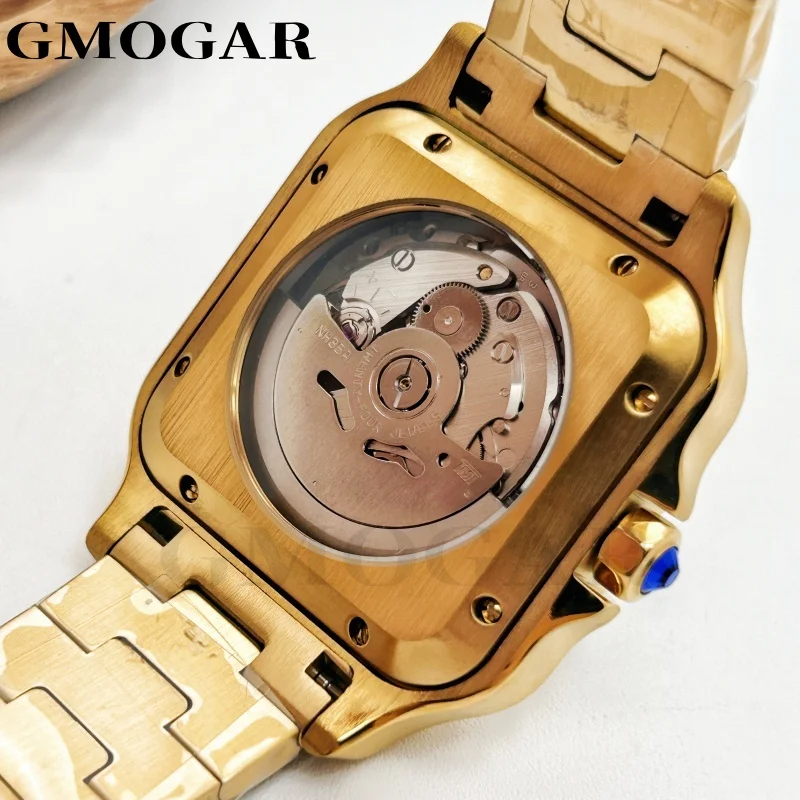 Luxury Foshion Silver Black Gold Men 38mm Sapphire Crystal Glass 5ATM Waterproof Japan NH35 Automatic Mechanical Movement Watch