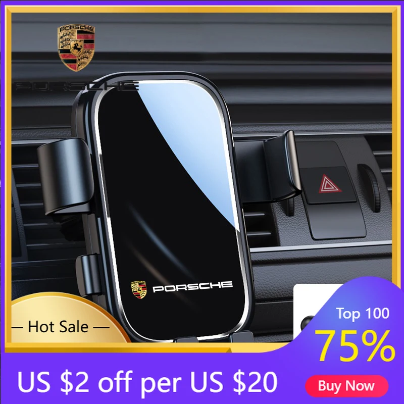 

Car Sticker For Porsche Cayenne Panamera Macan 911 New Car Phone Holder Air Vent Mobile GPS Stand Support For Porsche 911 718 Ta