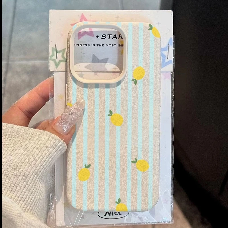 Lemon Striped Fresh Wallpaper Design Case For Samsung Galaxy A17 A26 A25 A24 A37 A57 S26 Ultra S25 Plus S24 FE S23 S22 S21 Cover