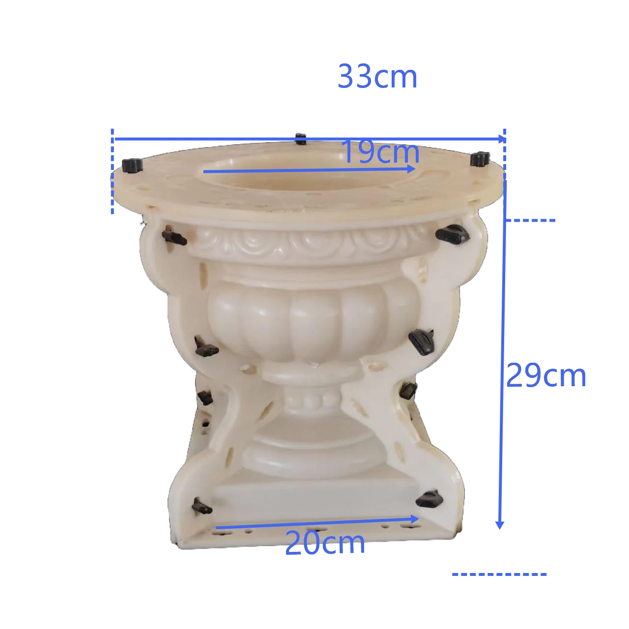 European Roman Urn Flower Pot Mold ABS Plastic Reusable Concrete Planter Mould DIY Garden Courtyard Decor Cement Flowerpot  Mold