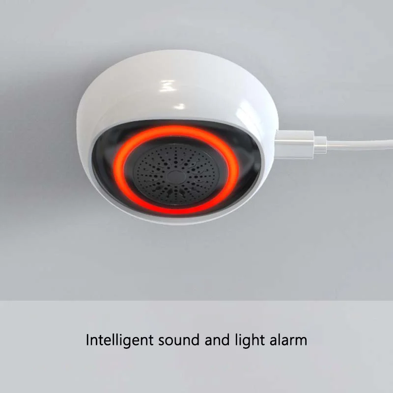 Home Tuya Smart Anti-theft Horn USB/Battery Powered Zigbee Wireless Audible and Visual Alarm Large Decibel Security Monitoring
