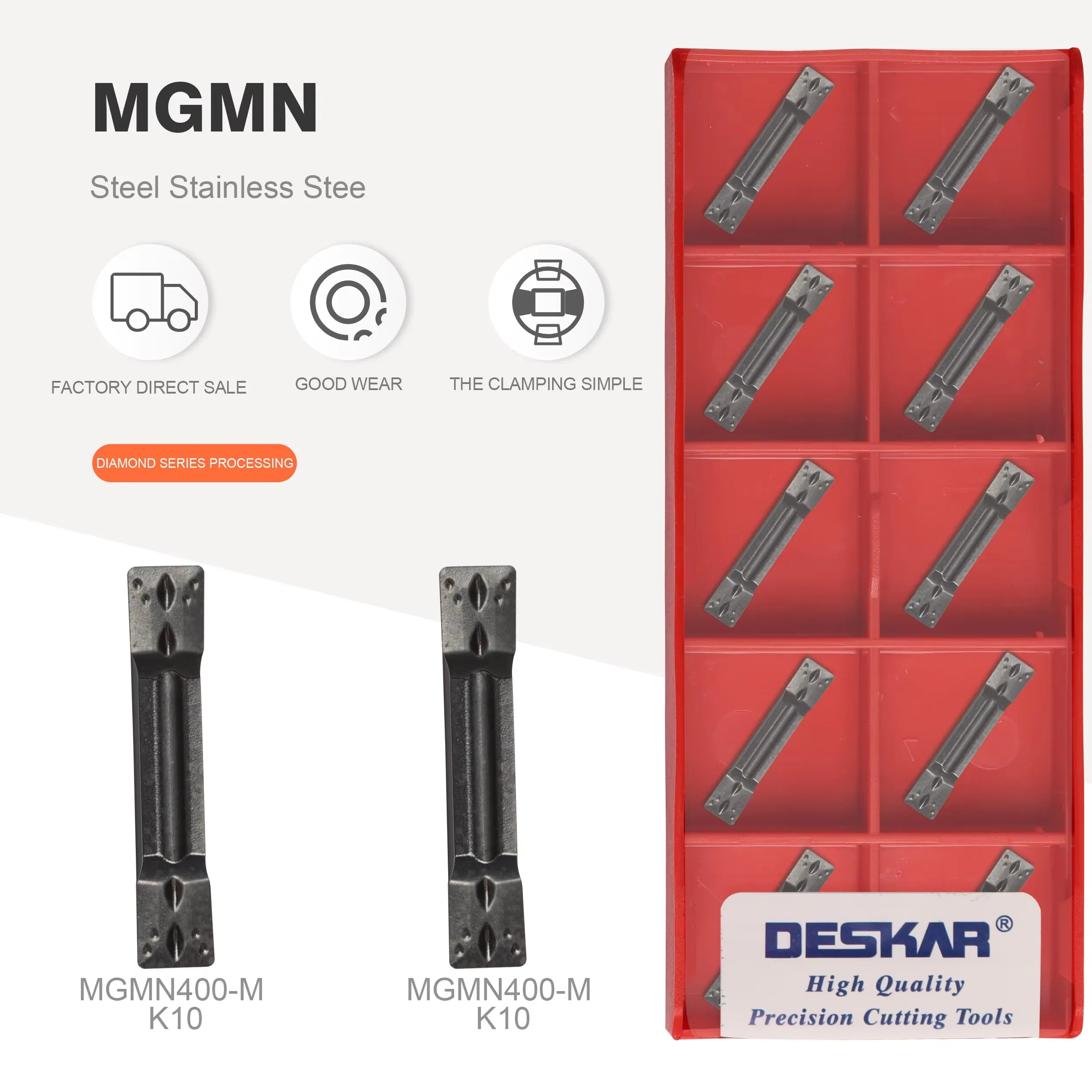 MGMN Series Aluminum Grooving Blades MGMN150 200 250-G MGMN300 400 500-M K10 Carbide Inserts CNC Lathe Turning Tool for Aluminum