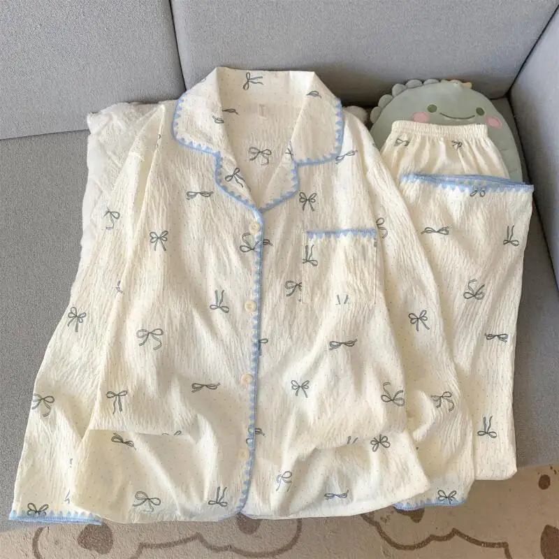 Damski komplet piżamy z długim rękawem, minimalistyczny, wiosenno-jesienny, plus size, seksowny, spodnie, zestaw spodni, spodnie damskie.