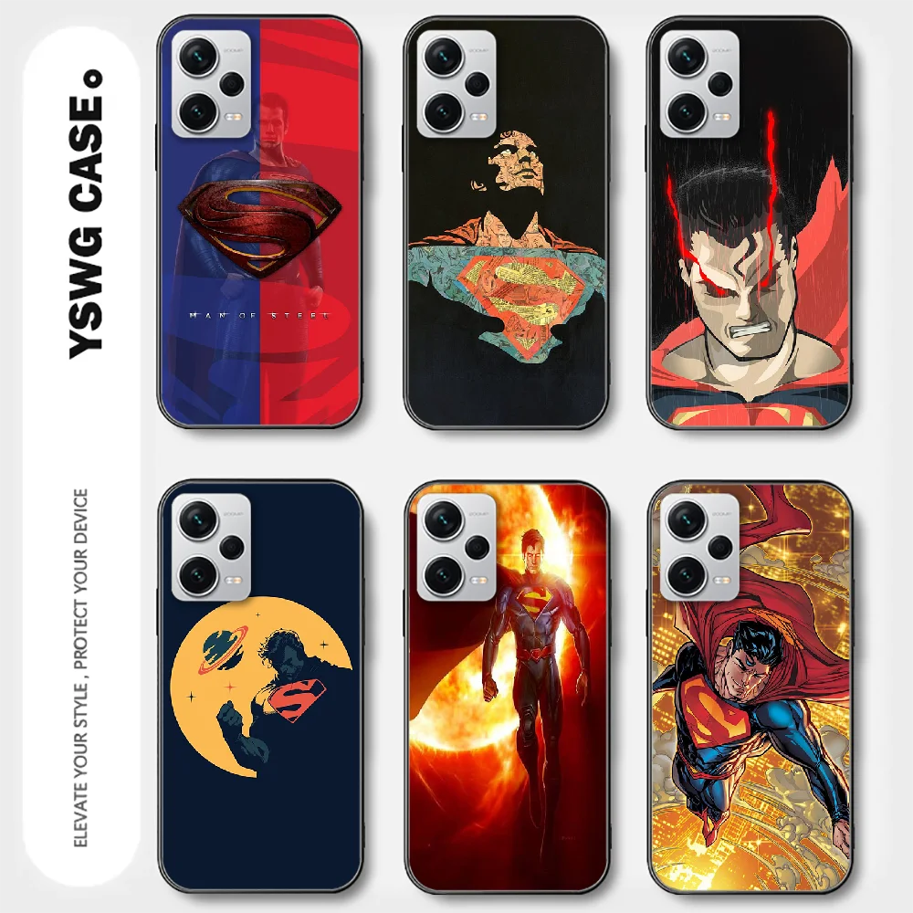 Superman Krypton für Xiaomi Redmi Note 8 9 10 11 12 13 c Pro plus K70 Handy hülle Abdeckung schwarz