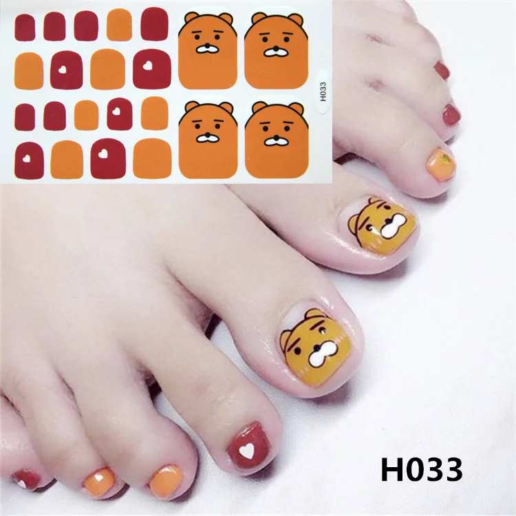 Baking Free Flower Toenail Sticker Full Toe Nail Wraps Art Polish Stickers Self-adhesive False Nail Design Manicure for Women