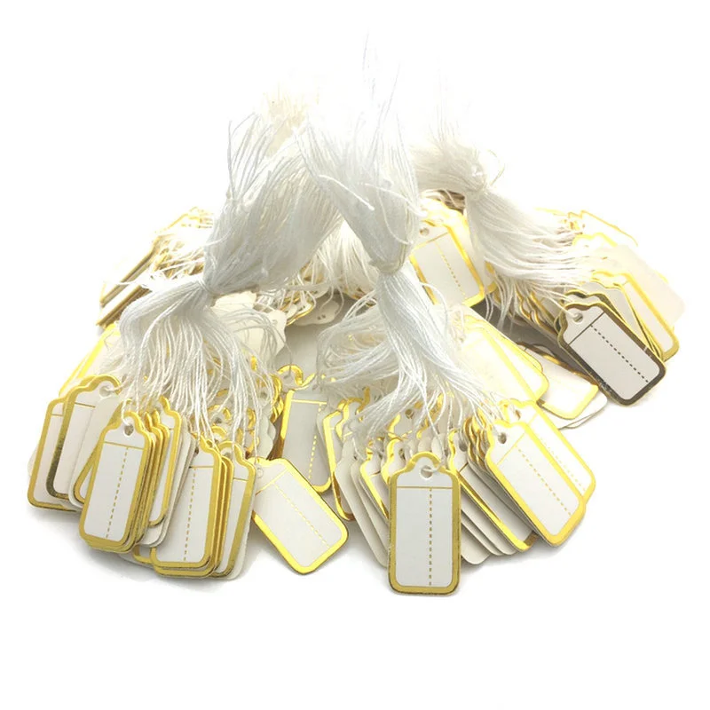 100/500Pcs Jewelry Price Tags Gold  Silver White Merchandise Cloth Pricing Price Label Jewelry Accessories Wholesale