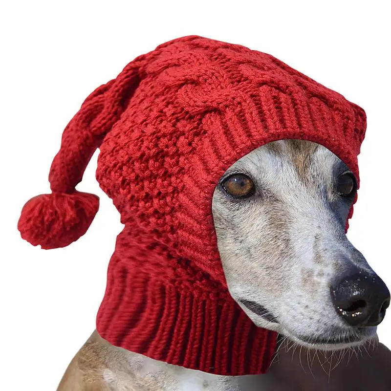 Dog Knit Hat With Earmuff Winter Dog Knitting Caps Soft Puppy Warm Hood Neck And Head Protector Knitting Hat Cute Pet Apparel