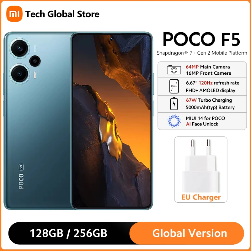 Global Version POCO F5 5G Smartphone Snapdragon 7+ Gen 2 Processor 6.67