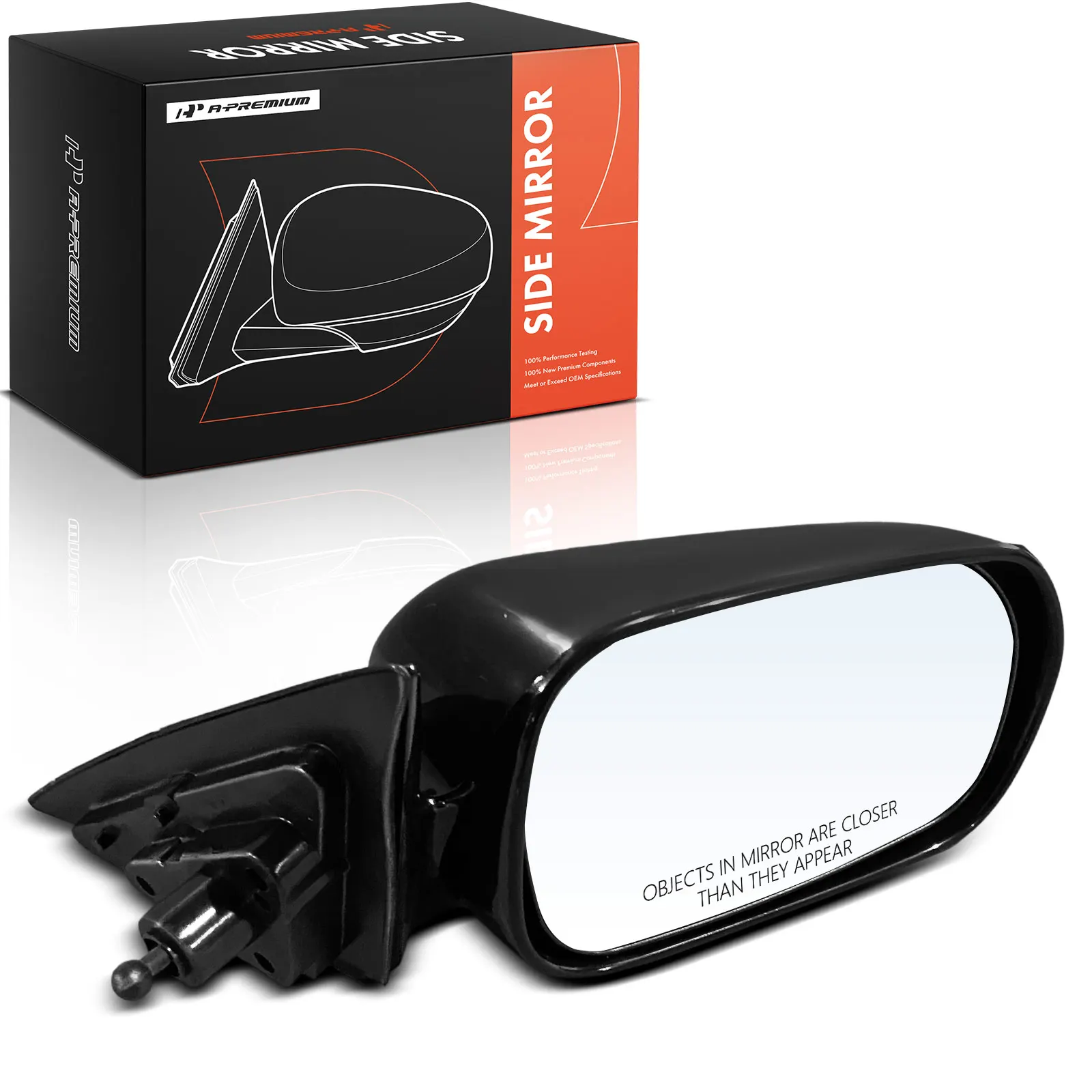 A-Premium Passenger Side Manual Door Mirror for Honda Accord 1998-2002 Non-Folding Smooth Black