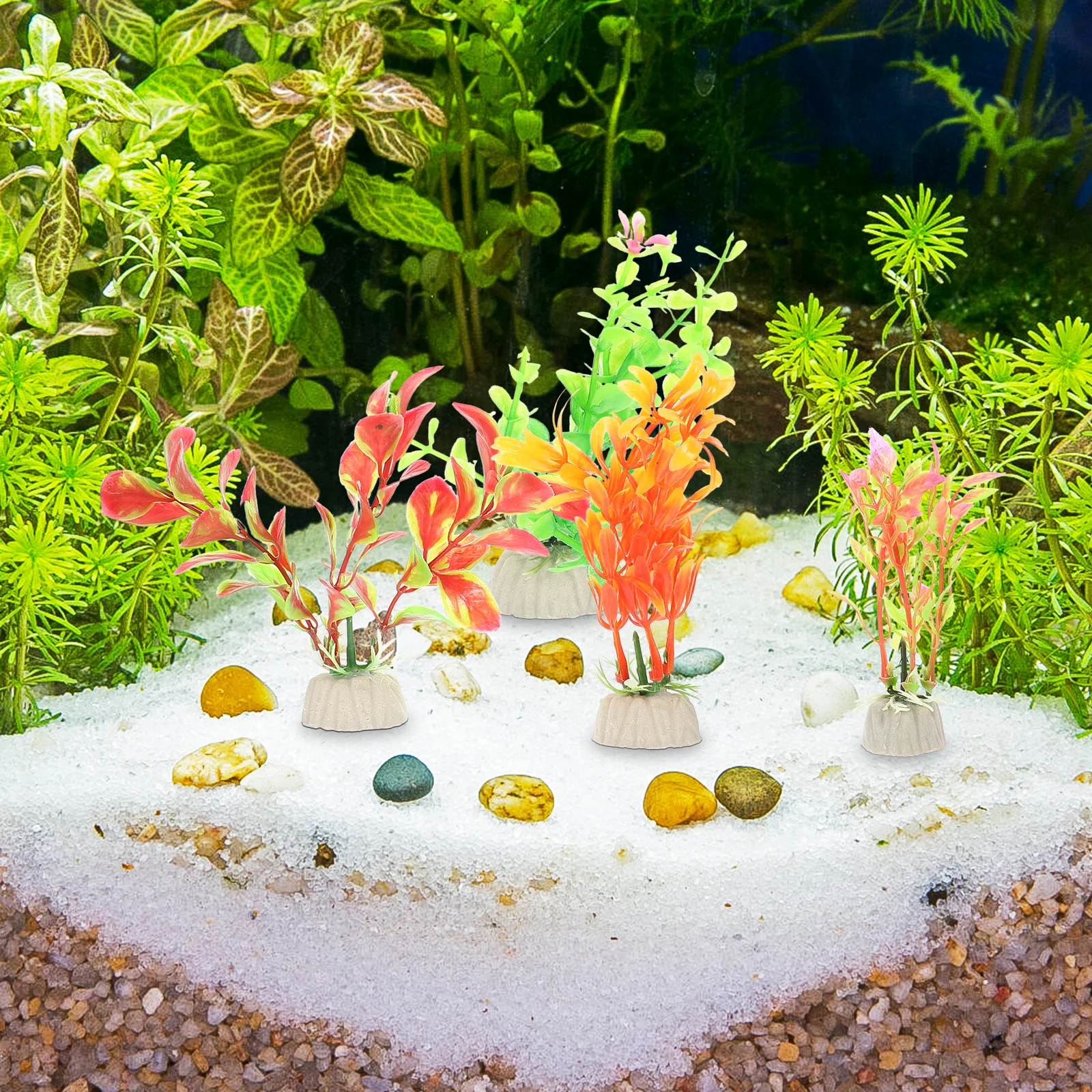

10Pcs Artificial Plastic Aquarium Plants Realistic Fish Tank Decoration Simulation Aquatic Plant Accessories Aquatic Plants