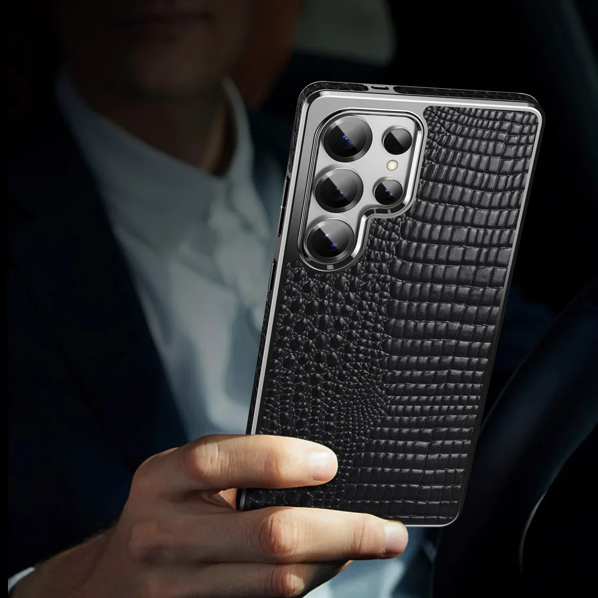 

Чехол для Samsung Galaxy S25 Ultra S24 S23U из натуральной яловой кожи с рисунком аллигатора, чехол из ПК + ТПУ, магнитный чехол для зарядки, принципиально