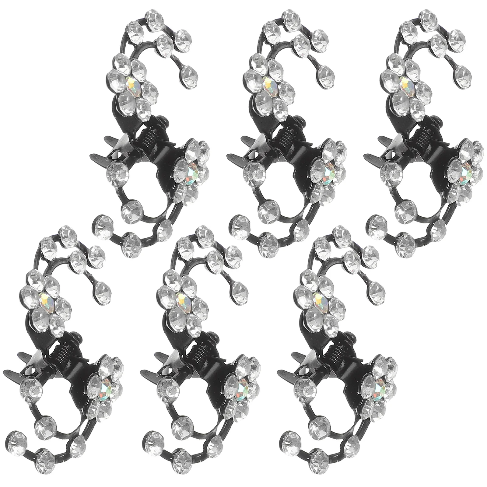 Mini pinces à cheveux en forme de fleur de prunier, 6 pièces, épingle à cheveux en strass, légères et élégantes pour femmes et filles, spéciales