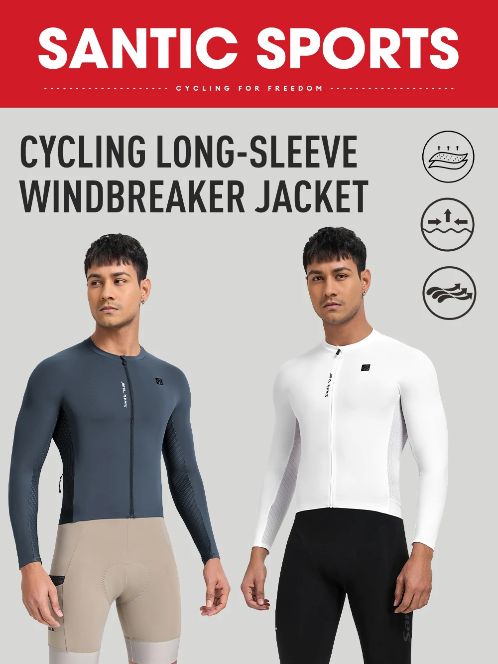 Santic Camisa Ciclismo Manga Comprida Masculina