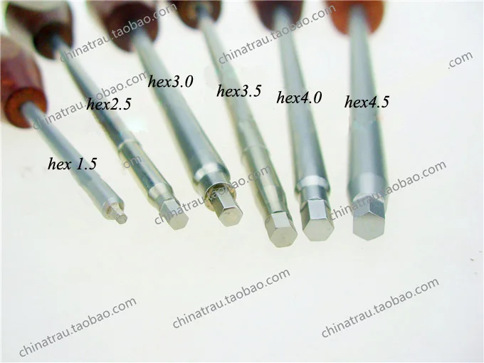 Medical orthopedics instrument stainless steel screwdriver wooden handle with screw sleeve for surgical&vet use instrument image 3