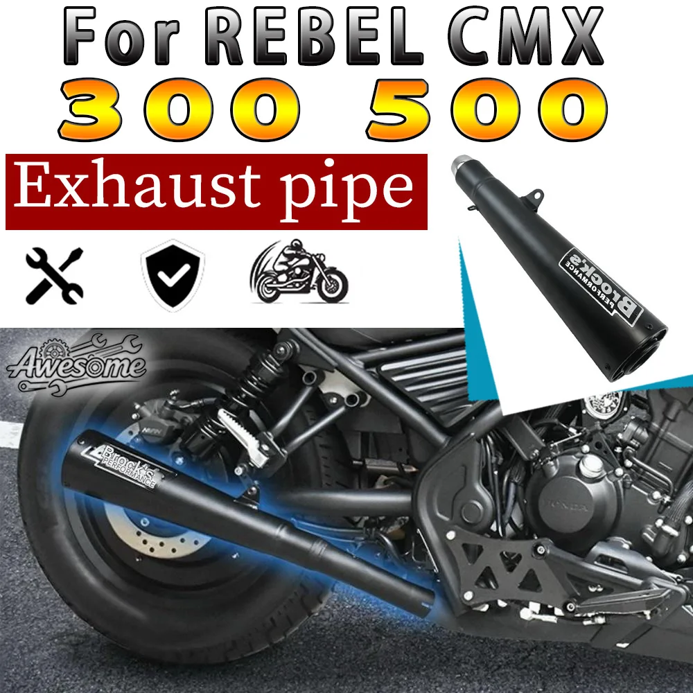 Modified exhaust tail section and middle section fit for honda REBEL 300 REBEL 500 CMX300 CMX500 multiple styles