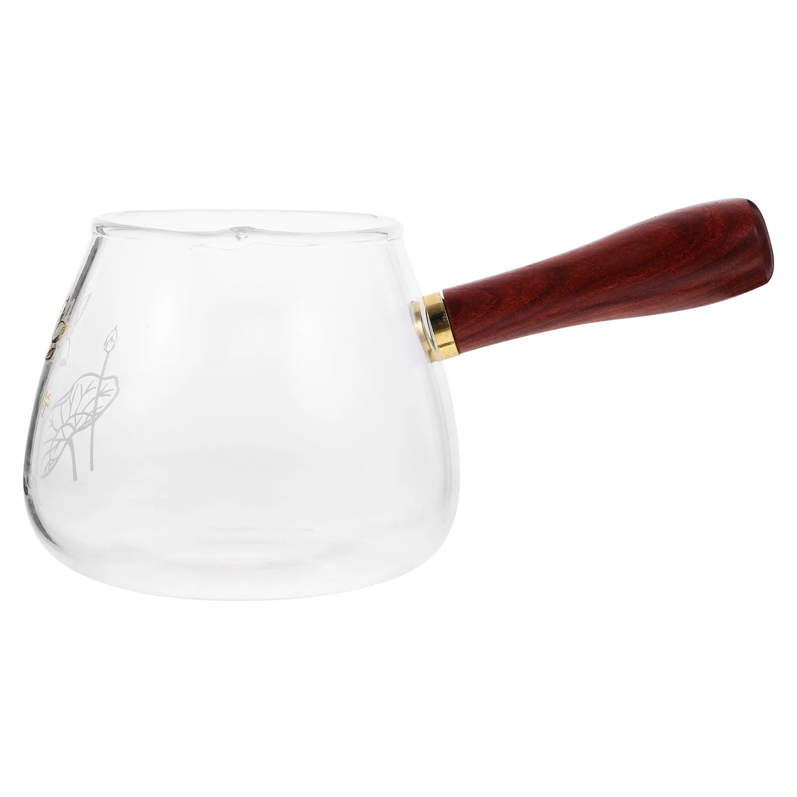

1pc Heat Resistant Borosilicate Glass Milk Transparent Anti-Scald Tea Cup Wooden Handle Coffee Kitchen Cup Home Hotel Use