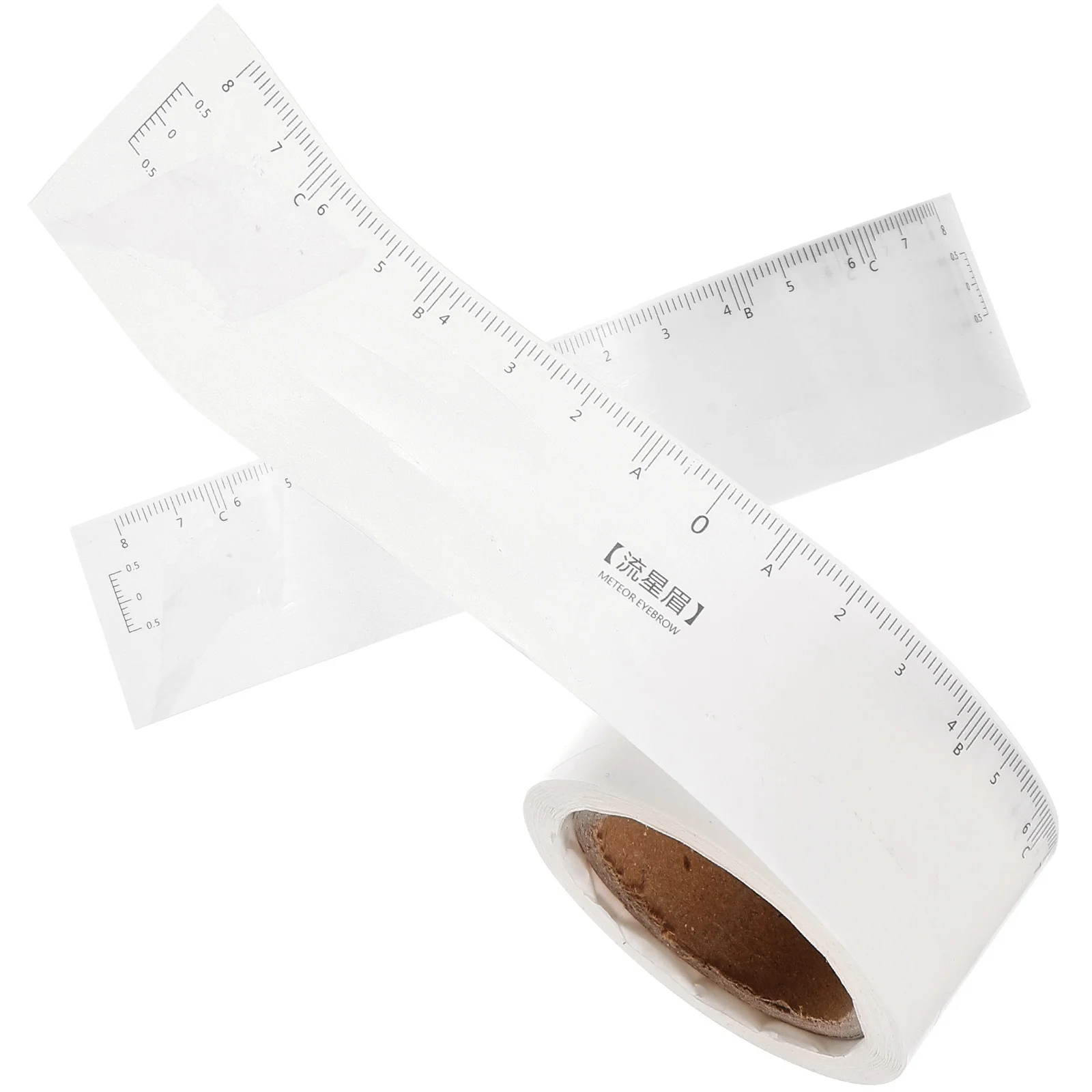 50 Stuks 1 Roll Wenkbrauw Shapers Make-Up Heerser Handig Wenkbrauw Mapper Brow Mapping Tool Positionering Meten Stencil Kit