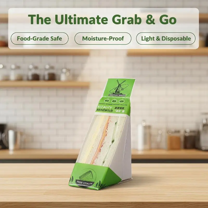 Disposable Clear Printed Sandwich Packaging Bags 100Pcs Waterproof Wrappers for Party Food Serving Supplies