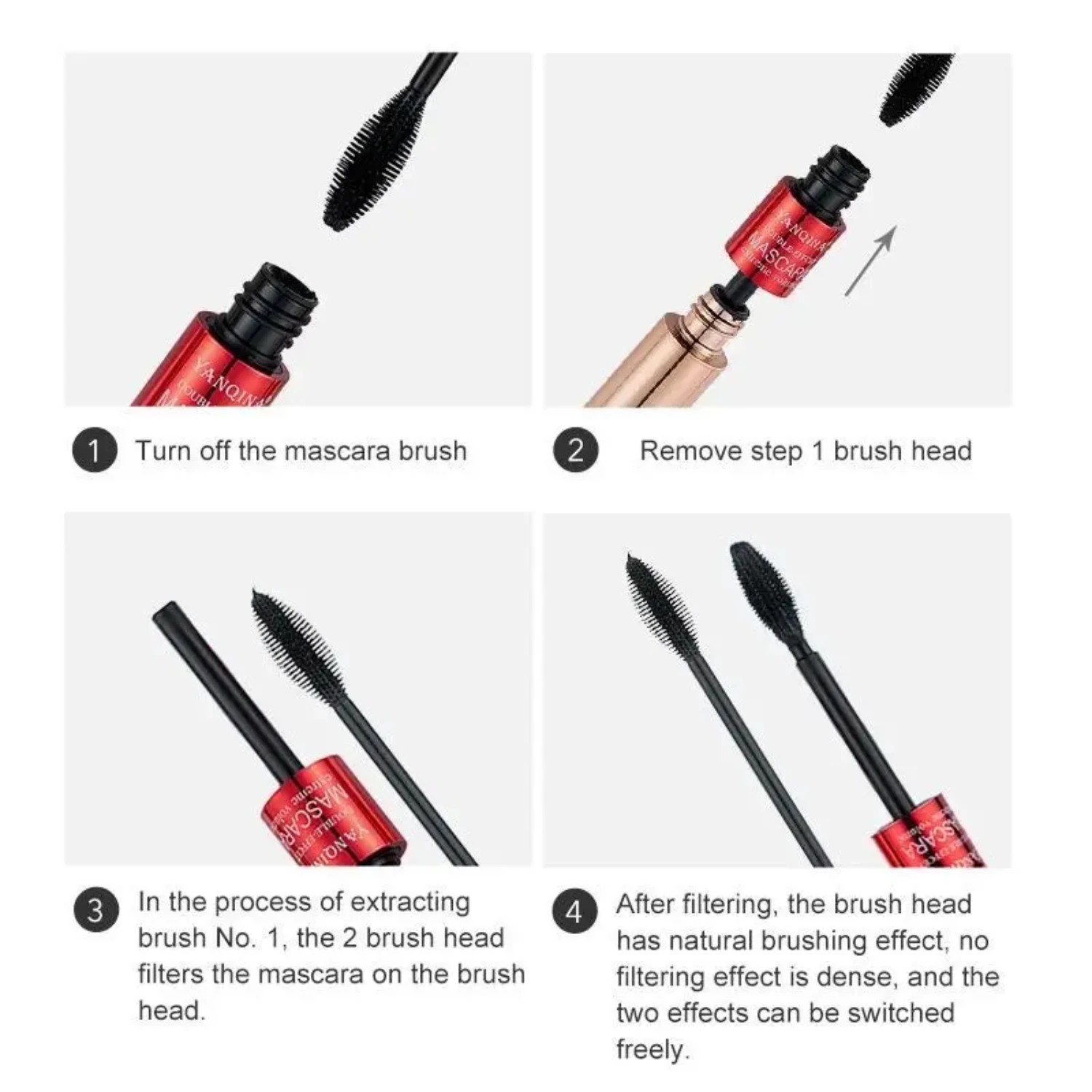 Mascara in fibra arricciante 4D spessa e non fiorita: formula impermeabile e di lunga durata per una copertura duratura del trucco Mascara Thrive Makeup