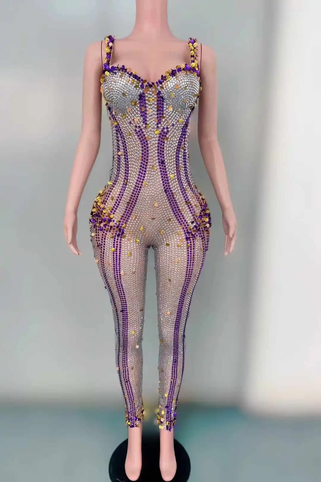 Pełna sukienka z cekinami z frędzlami dla kobiet Piosenkarka taneczna Strój sceniczny Drag Queen Kostium na imprezę Urodziny