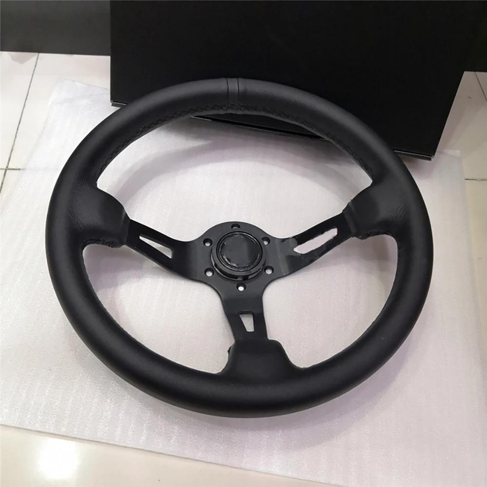 Universal Modification Steering Wheel 13Inch 330MM Leather Racing Personalized Steering Wheel Car Accessories