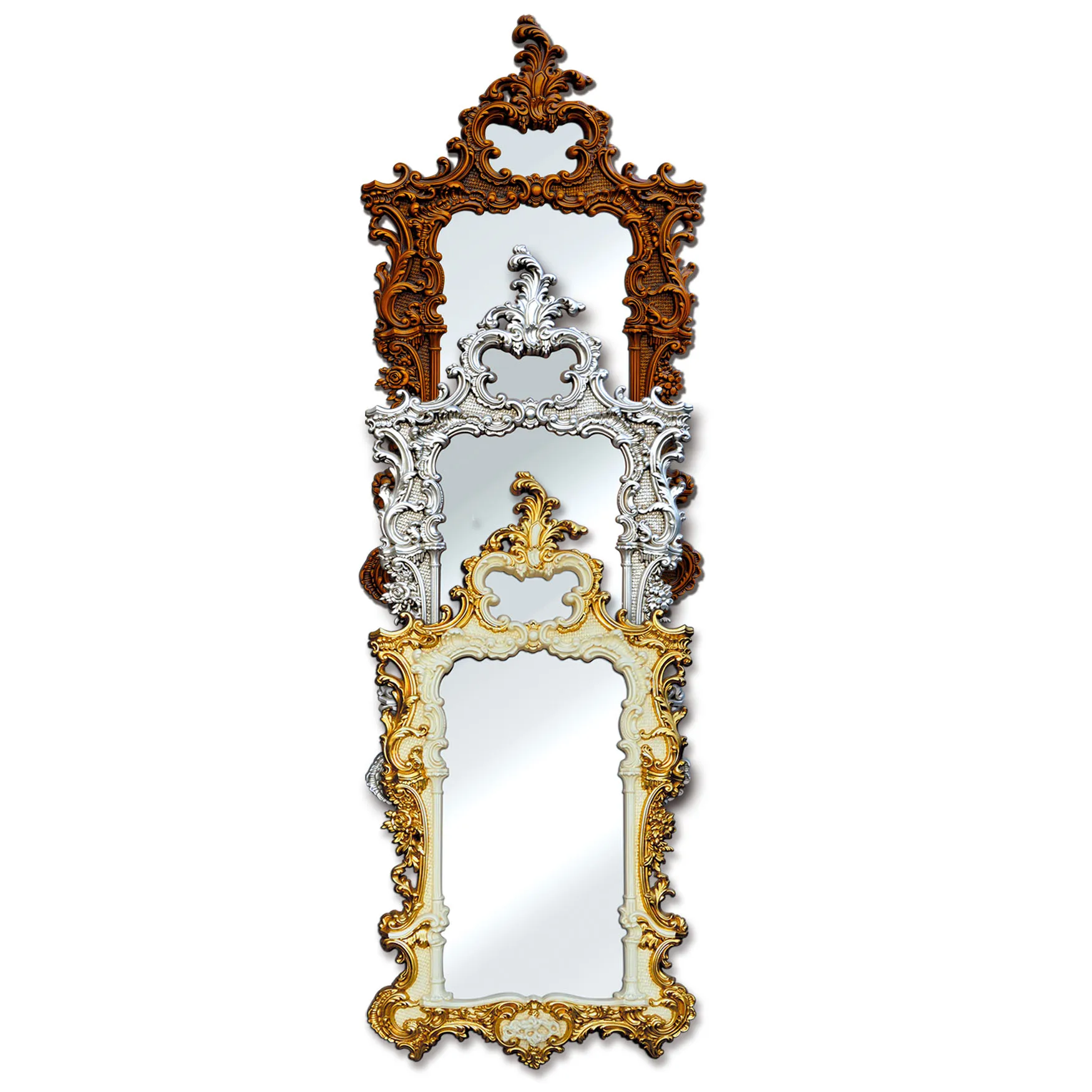 Excellent Quality Wholesale Large Size Mirror Frame Gold Foil Antique Polyurethane Frame