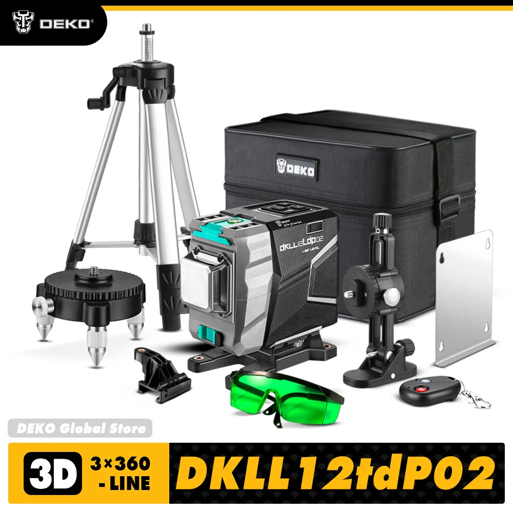 Deko-nível Laser Verde Auto-nivelamento Automático Alta Precisão Horticultura e Vertdp02 3.7v 3×360 520nm Dkll12tdp02