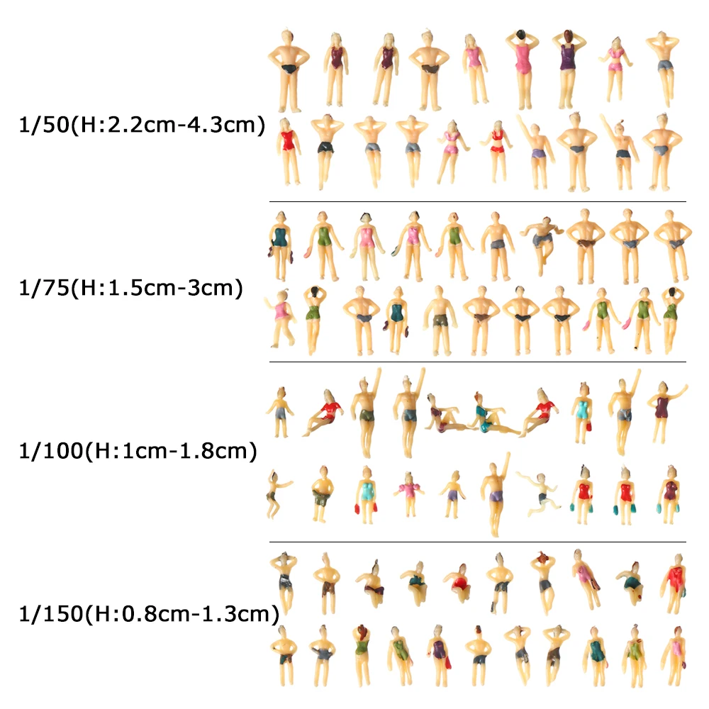 10 قطعة 1:100/1:150/1:75/1:50 مقياس شخصيات الناس ABS المواد السباحة الناس DIY بها بنفسك شخصية قطار مشهد دمية الزينة #6