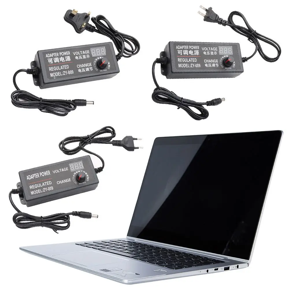 ทนทาน AC/DC ตัวแปรโวลต์ 3 V-12 V Charger แหล่งจ่ายไฟตัวแปรอะแดปเตอร์ปรับแรงดันไฟฟ้า