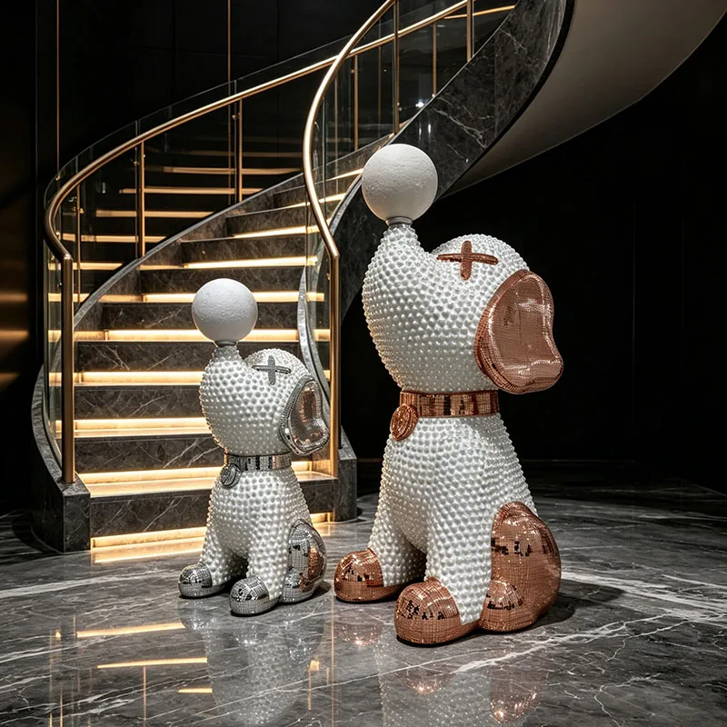Home Decor Beagle Dog Resin Sculptures Floor Decor Luxury Living Room Creative Animal Statue Piggy Bank Decor Housewarming Gifts