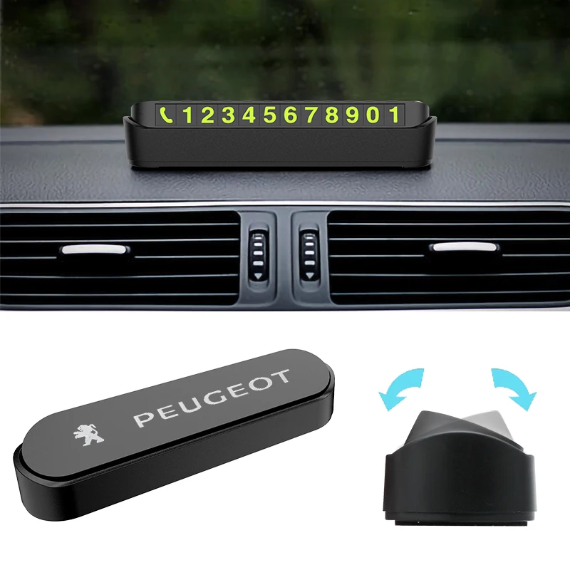 Car Accessories Auto Emblem Interior Temporary Parking Phone Card For Peugeot 106 MPV 206 MK2 407 MK1 3008 Exalt 301 208 GT 1007