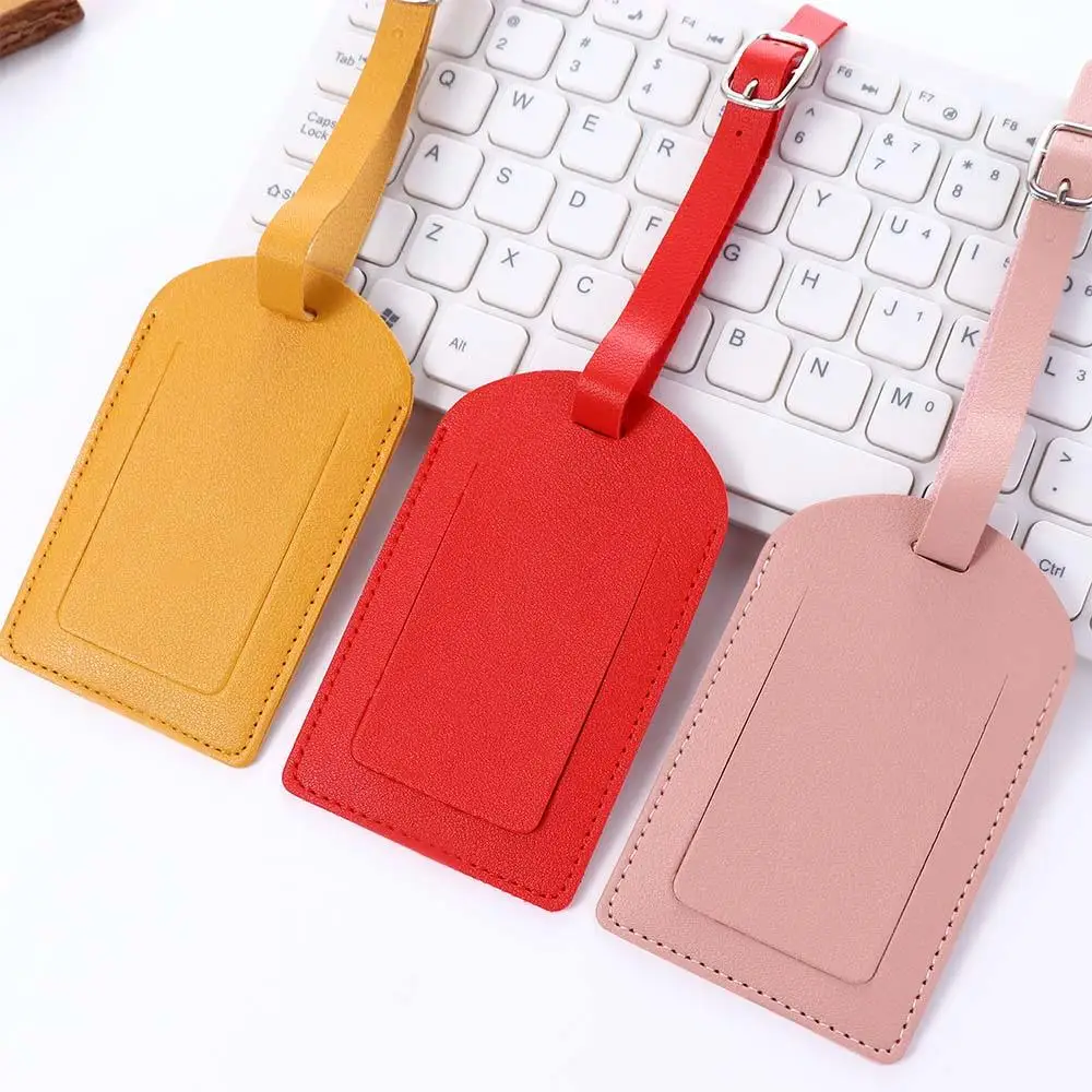 Color Airplane Luggage Tag Boarding Pass Suitcase Tag Check-in Leather PU Luggage Tag Light Soft 1Pc Travel Accessories