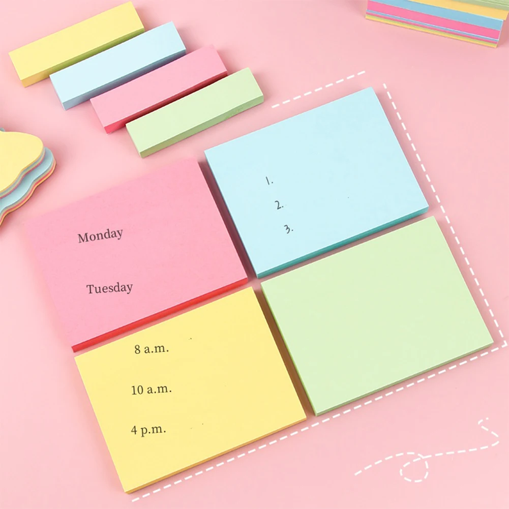 Quadratische selbstklebende Notizblöcke Super Sticking Power Memo Pads 3x3 Zoll bunte selbstklebende Pads für das Büro und das Studium