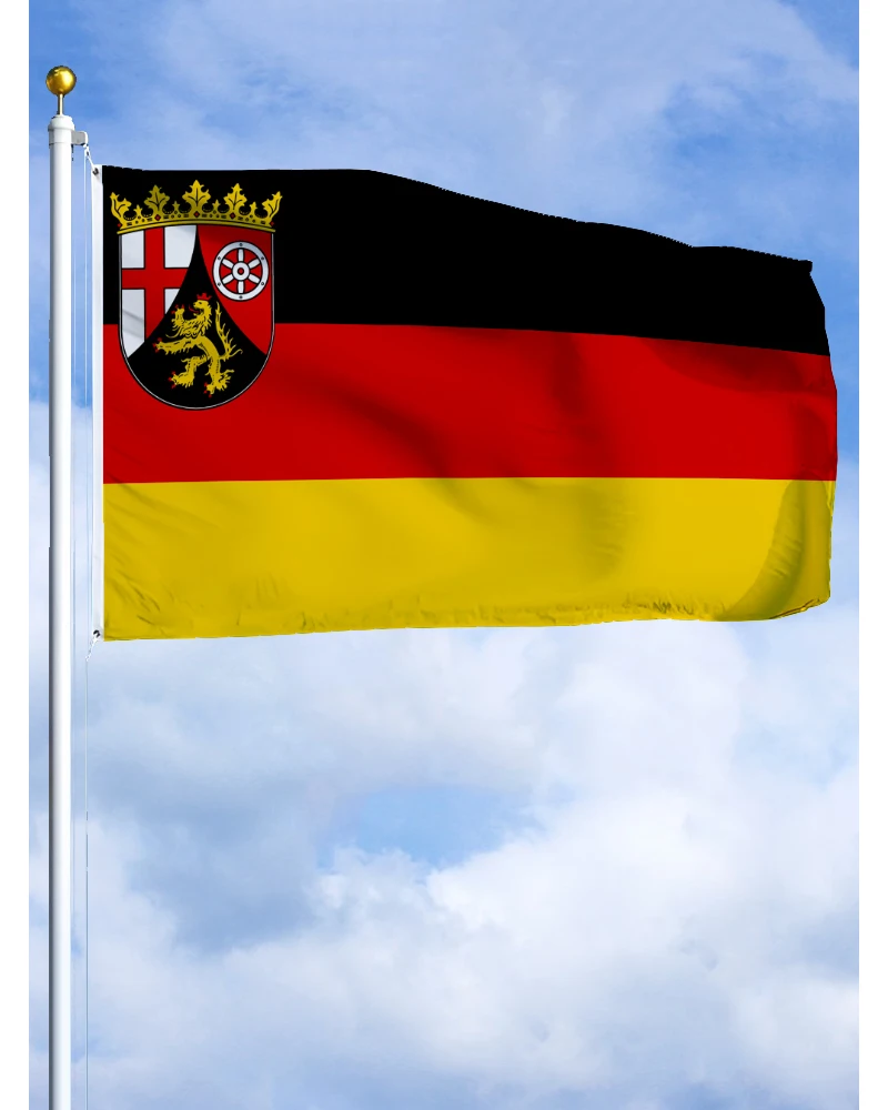 60×90 90x150 120×180CM Rhineland Palatinate RP Emblem Flag Polyester Printed Banner States of Germany Tapestry For Decor