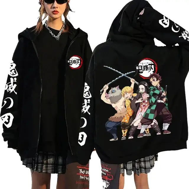 

Demon Slayer Zipper Hoodie Roupas Masculinas Women Men Anime Oversized Hoodies Coat Top Femme Full Zip Sweatshirts Jackets
