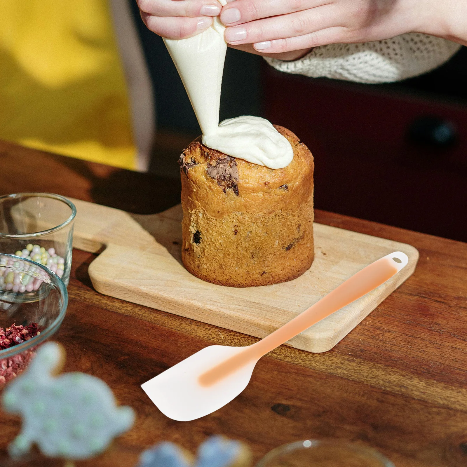 

Large Spatula Heat Resistant Non-Stick Kitchen Turner Mixing Baking Tool Cake Decorating Cream Spreader Non-Scratch Cooking