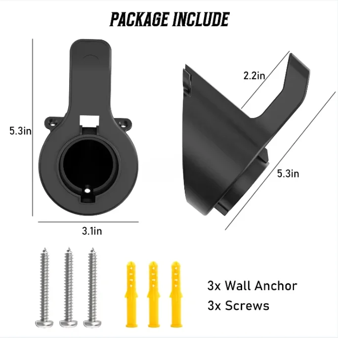 EV Charger Holder Type 2 J1772 GBT for Tesla Wall Connector Holster Electric Car Charging Cable Organizer Mount Bracket
