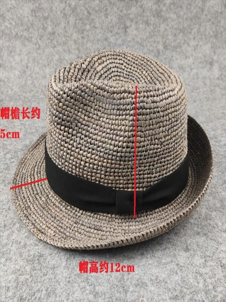 

Raffia Straw Sun Hat for Men & Women - Breathable Wide Brim Beach Vacation Hat, Oversized Elegant Unisex Summer Fedora