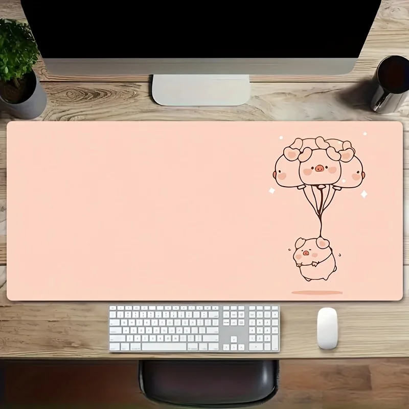 

The cute little pig balloon and heart-shaped designed anti-slip rubber base with sewn edges are suitable for offices and gamers