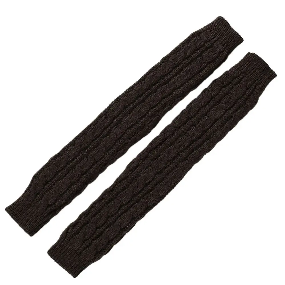 Fingerless Long Wrist Gloves False Sleeves Twists Shape Knitted Gloves Arm Warmers Finger Sleeves Cover Elbow Mittens Girls