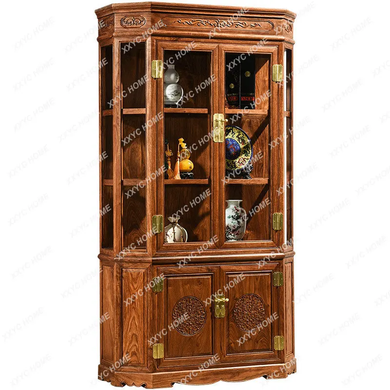 Rosewood Furniture Ming and Qing Hexagonal Wine Cabinet Wine Chest Porch Cabinet Cabinets Classic Style All Solid Wood