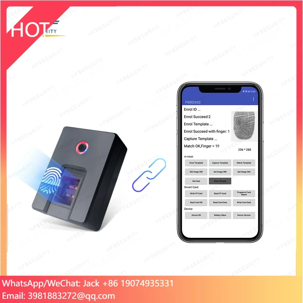 HFSECURITY HF4000Plus سرعة سريعة وسعر تنافسي قارئ ماسح بصمات الأصابع البيومترية لنظام Android