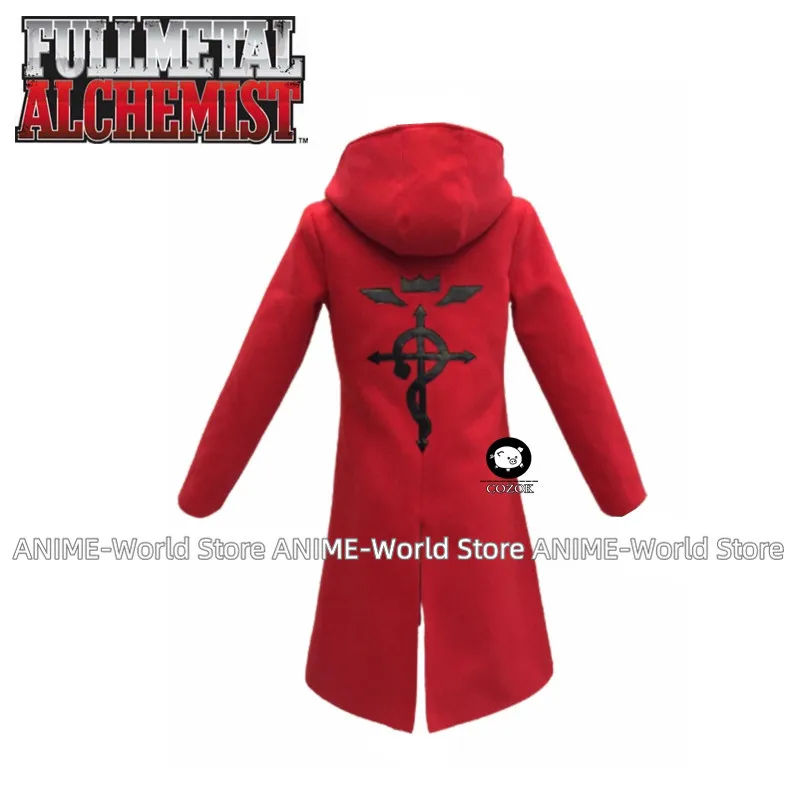 Anime Full Metal Alchemist Cosplay Edward Elric Costume FullMetal Alchemist hooded coat Custom Made