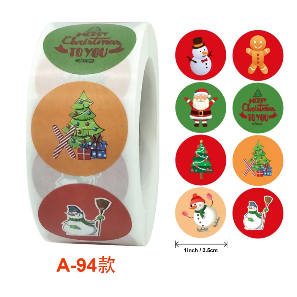 50-500Pcs การ์ตูน Merry Christmas สติกเกอร์ Santa Claus ต้นไม้ป้ายกระดาษใหม่ปี Snowman น่ารักเครื่องเขียนสติกเกอร์สำหรับเด็กของขวัญ